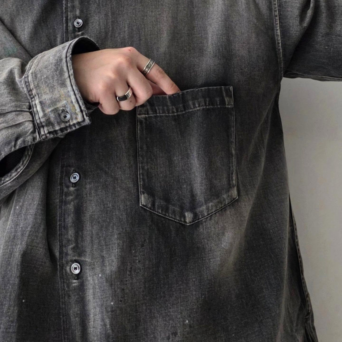 ANCELLM / L.T Oz Denim Shirt (Black)
