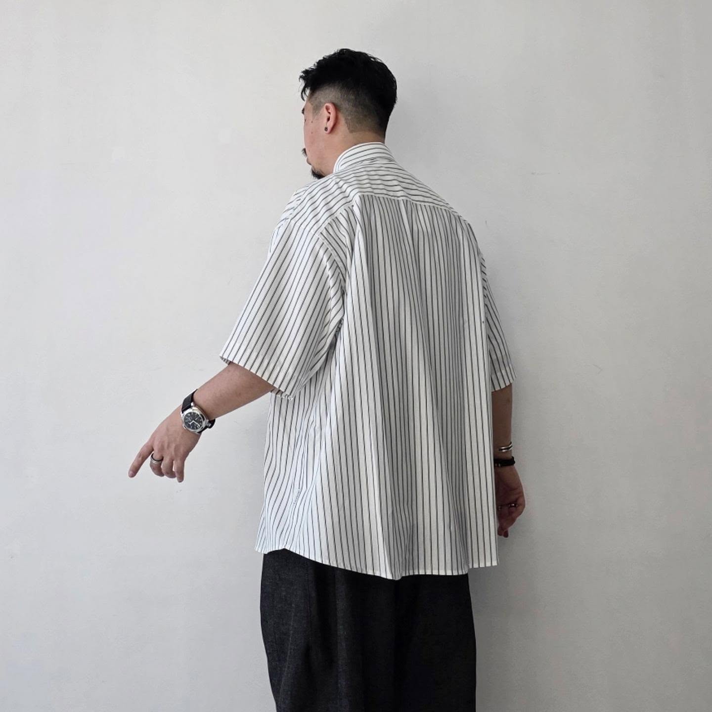 CLESSTE / Thick/Thin Stripe 46G Knit Everyday S/S Shirt (White Stripe)