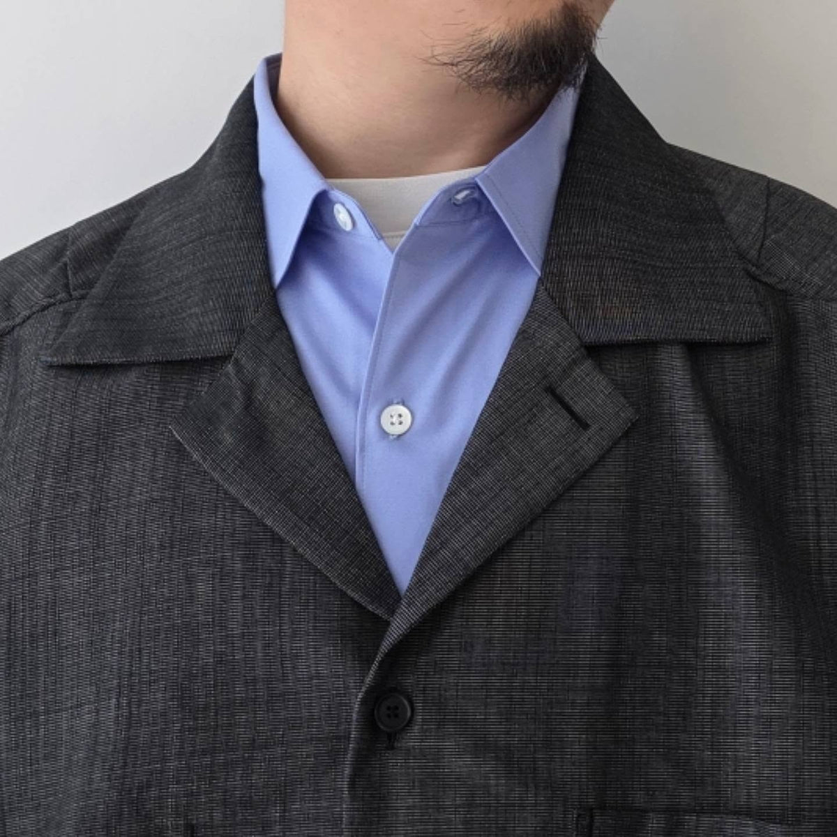 ANCELLM / Wool Hakeme Tailored Shirt (Black)