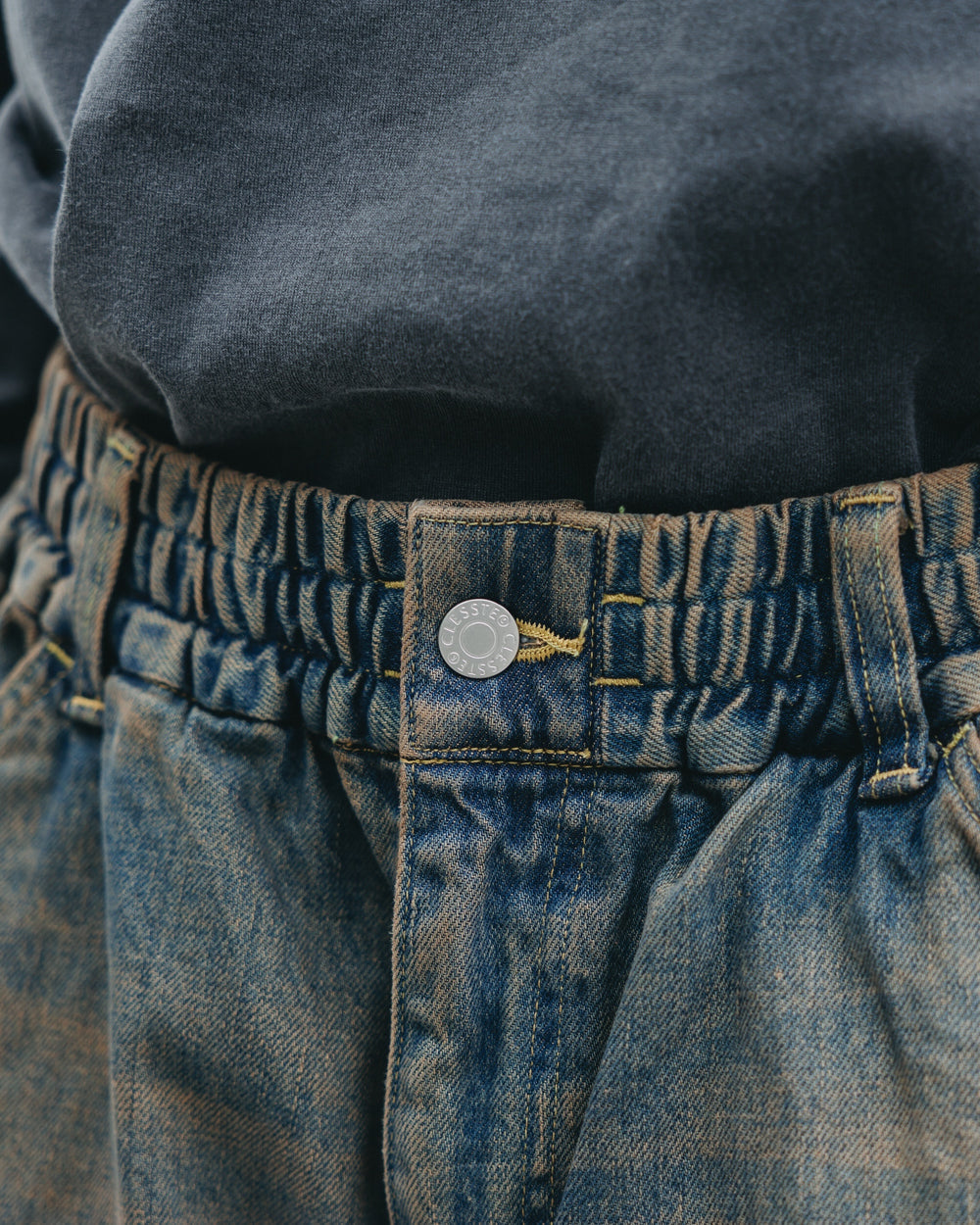 CLESSTE / Vintage Dyed Selvedge Denim Worker Pants (Vintage Brown