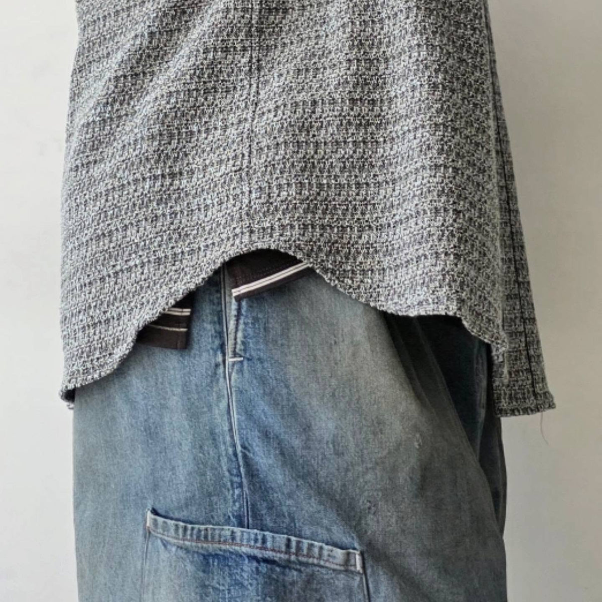 THE JEAN PIERRE / Tweed Baseball Shirt (Grey)