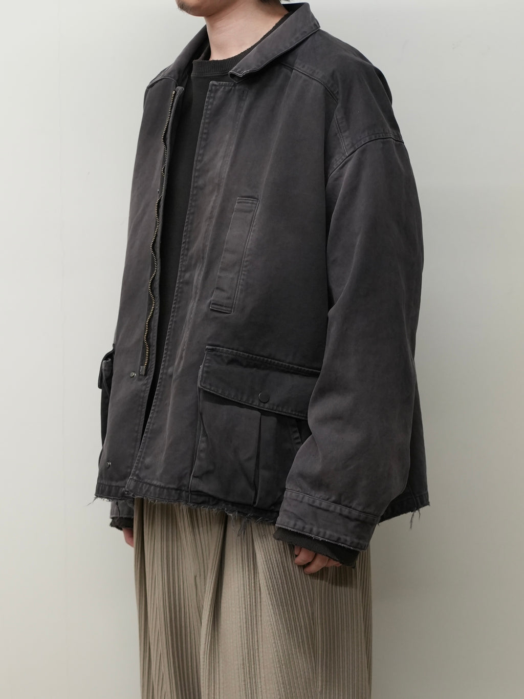 ANCELLM / Highcount Drill Aging Jacket (Black)