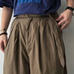 ANCELLM / Linen Poplin Belt-Less Slacks (Brown)