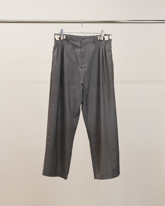 ANCELLM / Belted Wool Slacks (Gray)