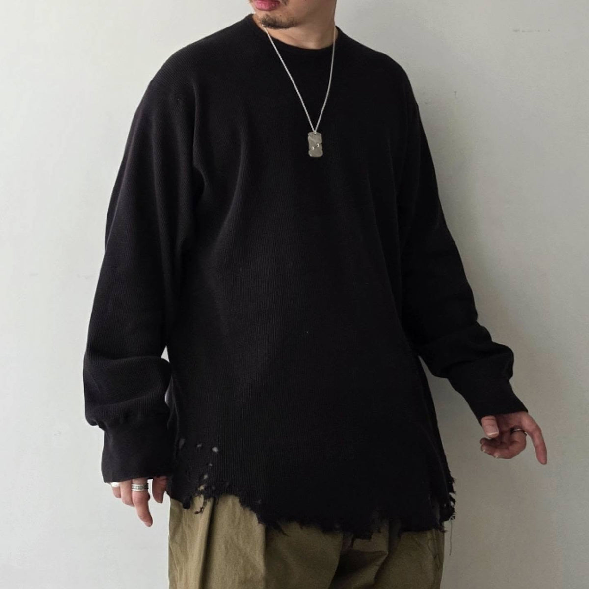 ANCELLM / Damage Waffle Crew LS (D.Brown)