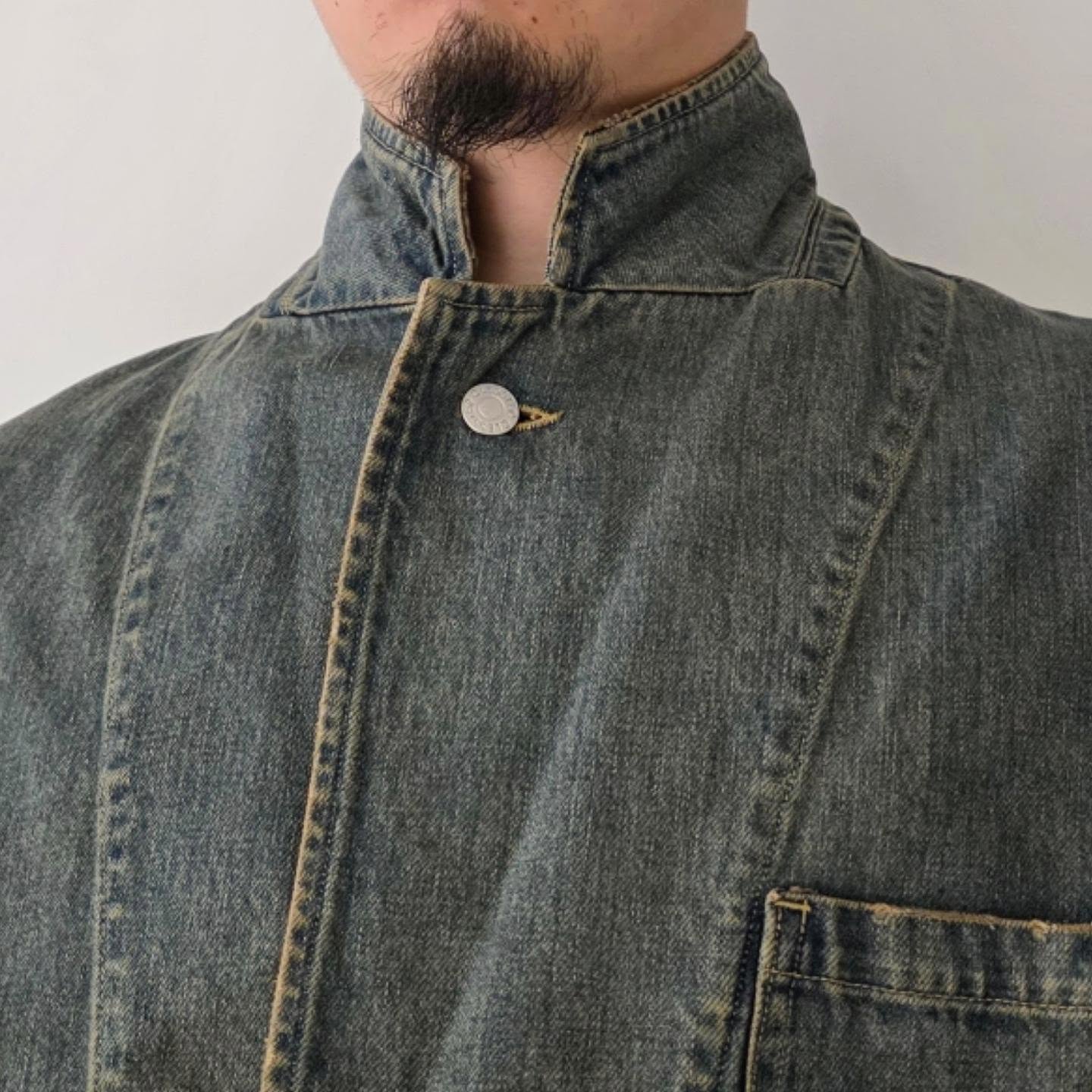 CLESSTE / Vintage Dyed Selvedge Denim City Worker Tailored Jacket (Vintage Beige)