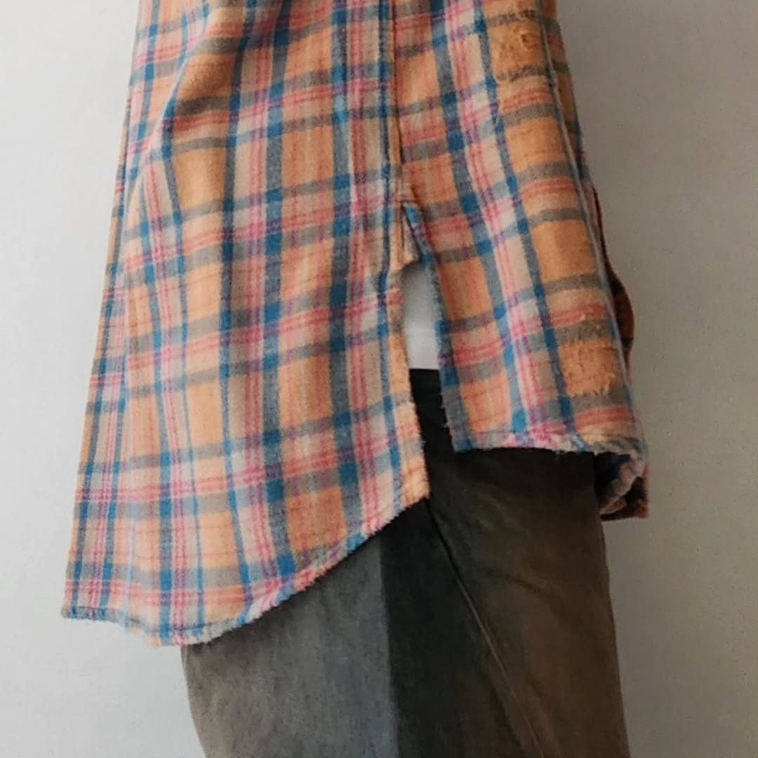 ANCELLM / Nel Check Over Work Shirt (Camel)