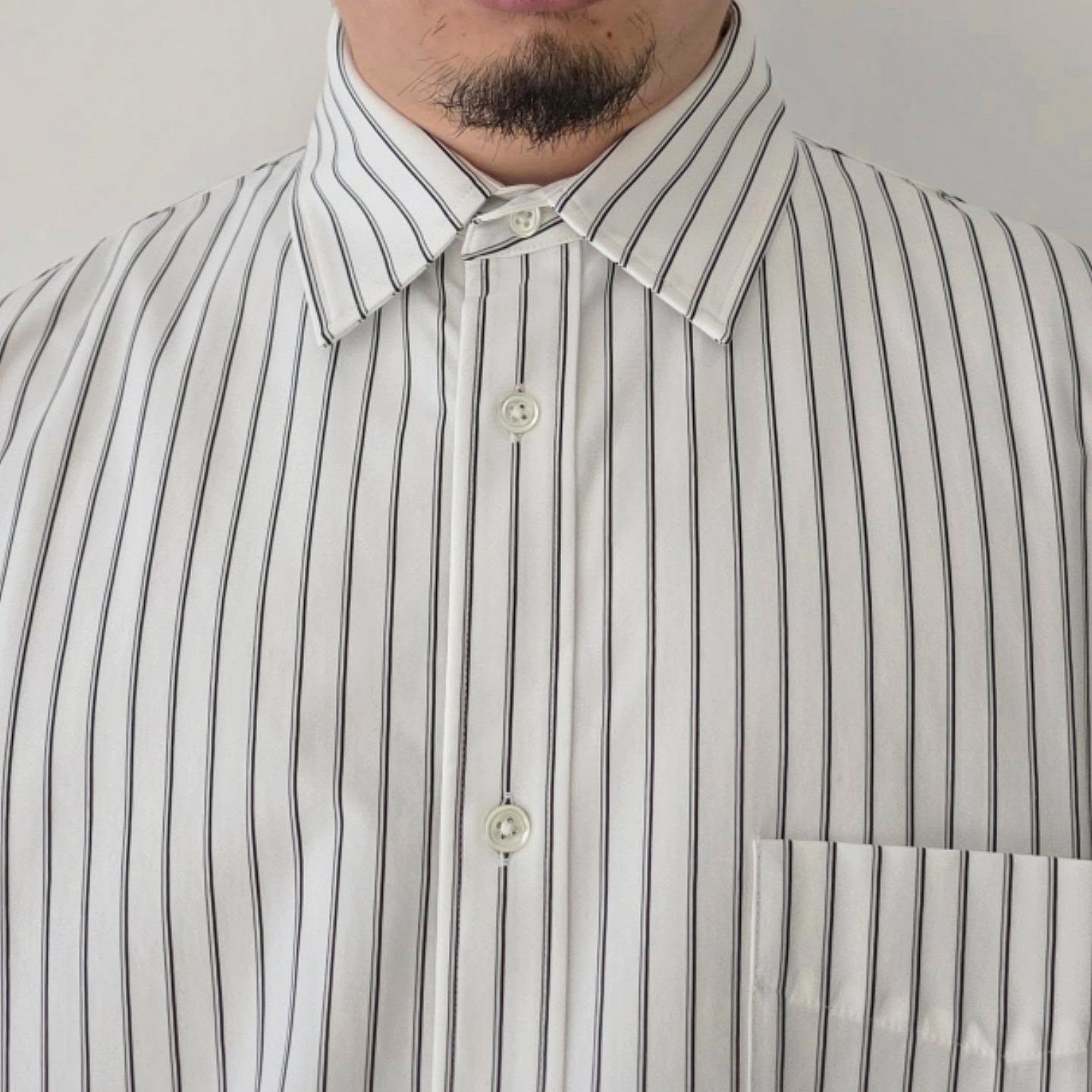 CLESSTE / Thick/Thin Stripe 46G Knit Everyday S/S Shirt (White Stripe)