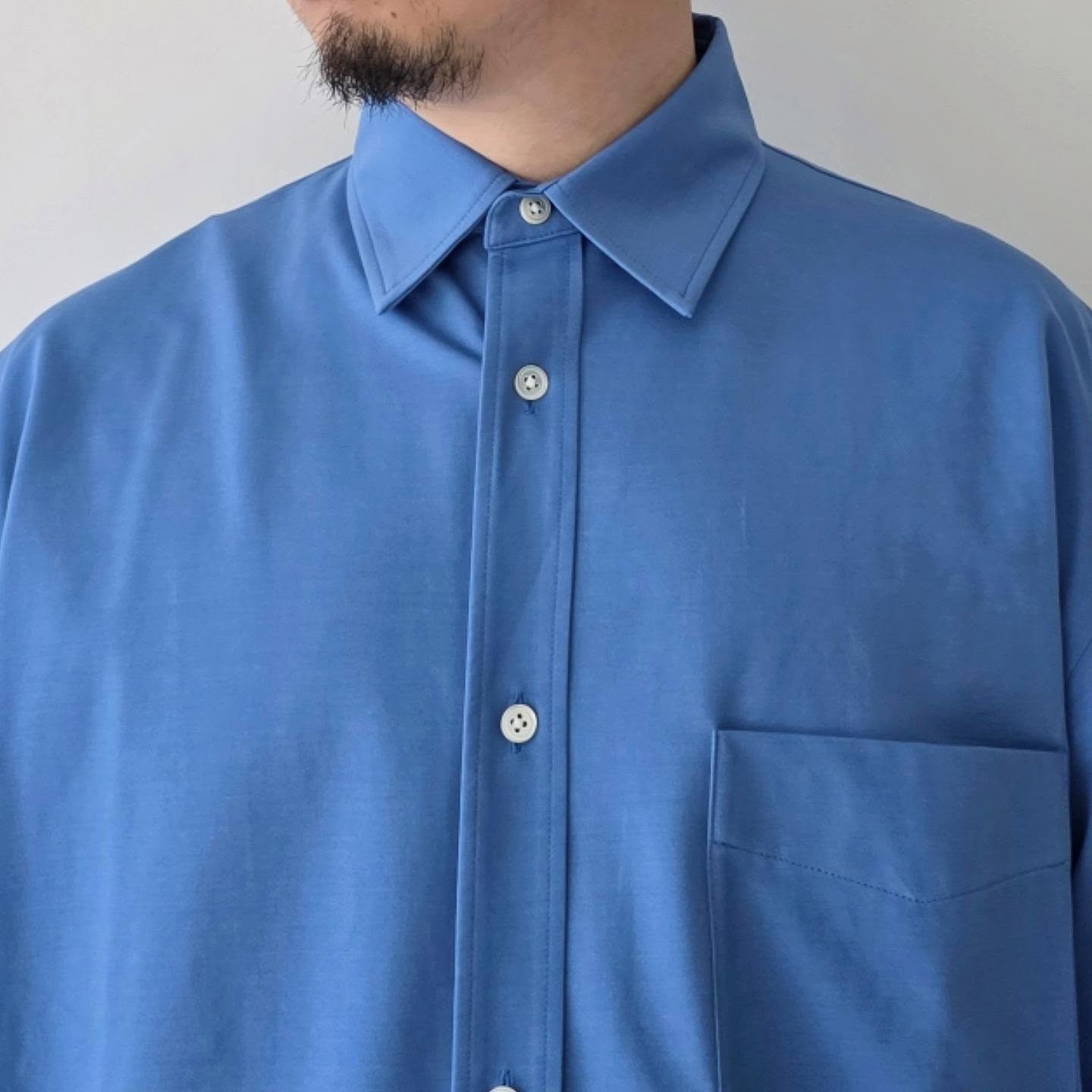CLESSTE / Thick/Thin 46G Knit Everyday S/S Shirt (Sax Blue)