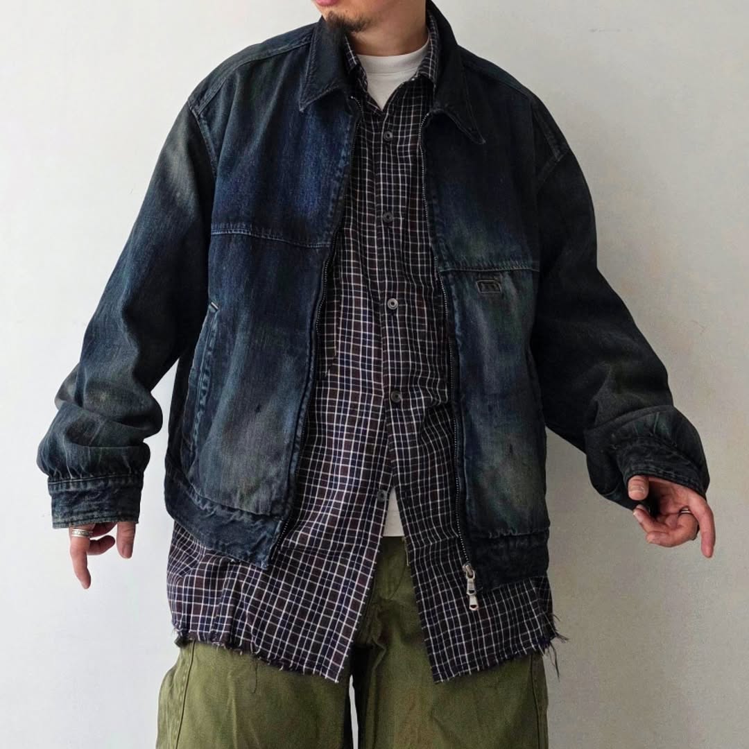 ANCELLM / Denim Zipup Jacket (Black)