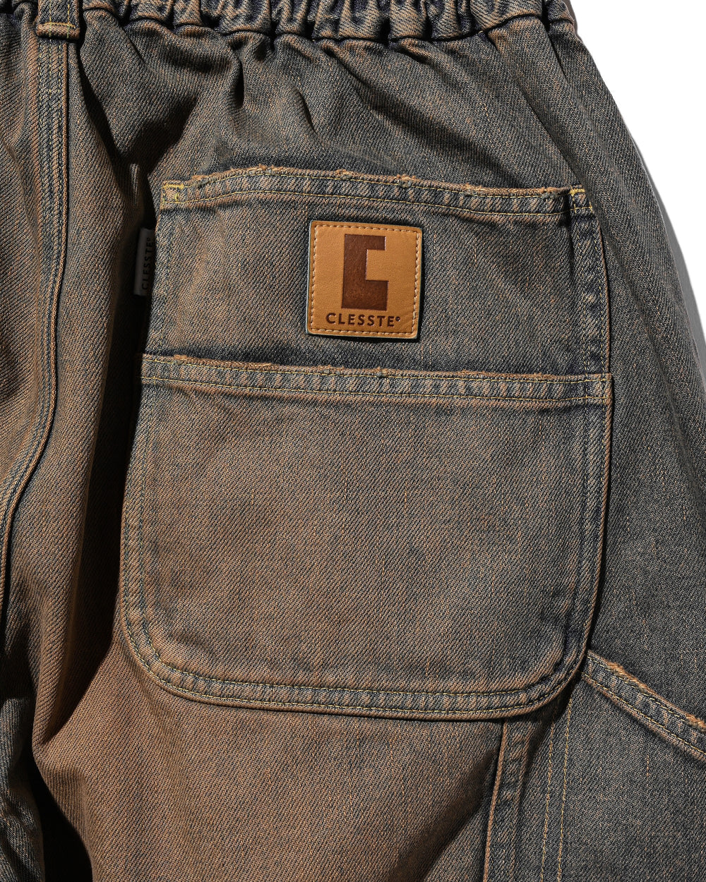 CLESSTE / Vintage Dyed Selvedge Denim Worker Pants (Vintage Brown)