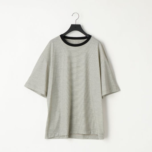 KANEMASA PHIL / 32G Wool Stripe SS Tee (Beige)