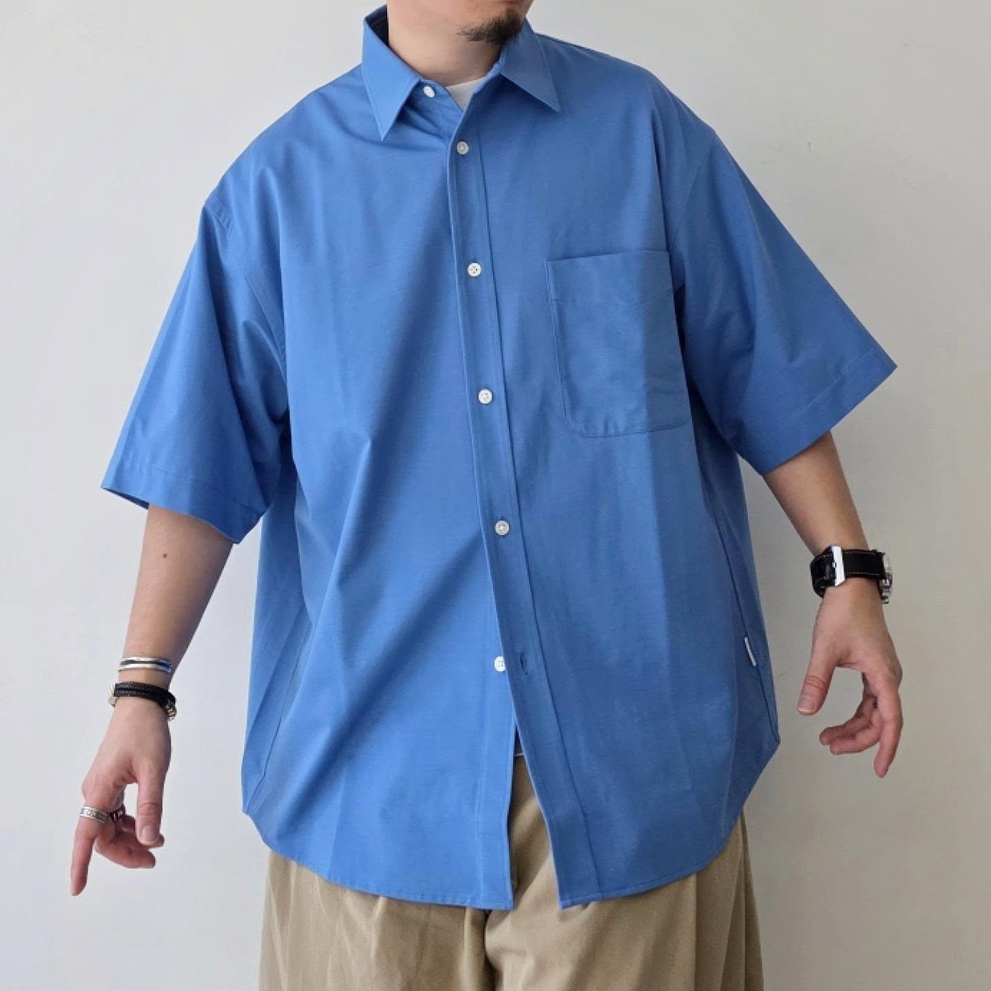 CLESSTE / Thick/Thin 46G Knit Everyday S/S Shirt (Sax Blue)