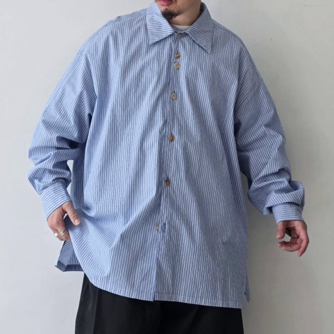 SHINYAKOZUKA / Roomy Shirt (Blue Stripe)