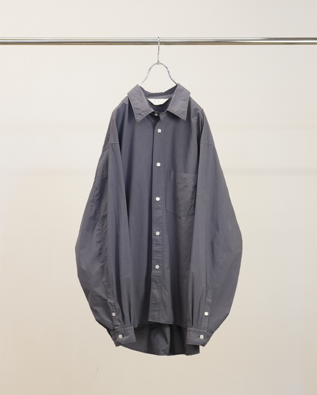 ANCELLM / Shrink Over Shirt (Navy)