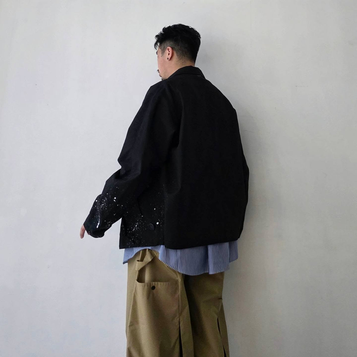 SHINYAKOZUKA / His Work Blouse With Powderfall (Black)