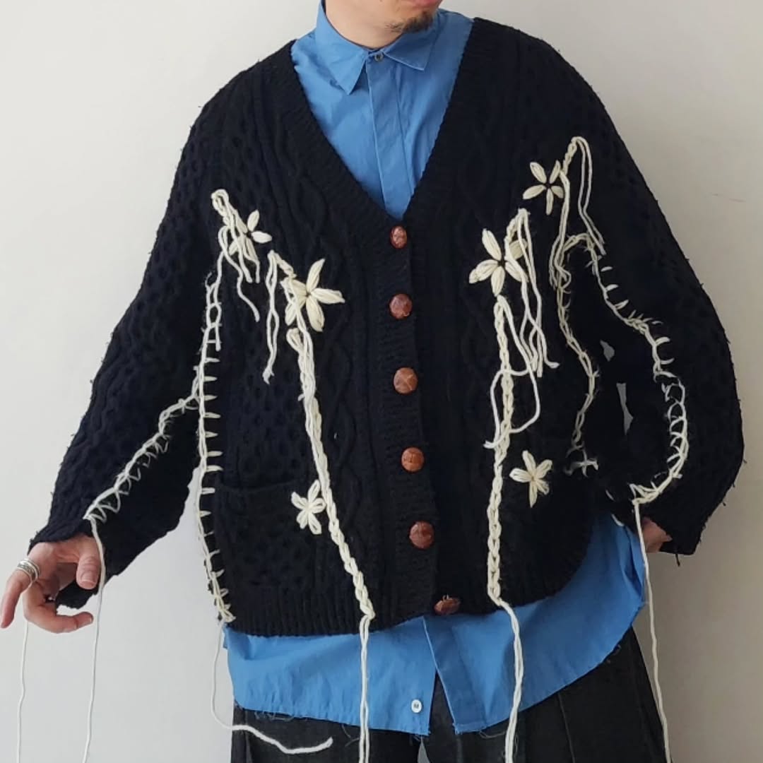 DISCOVERED / Hand Embroidery Fisherman Knit (A)