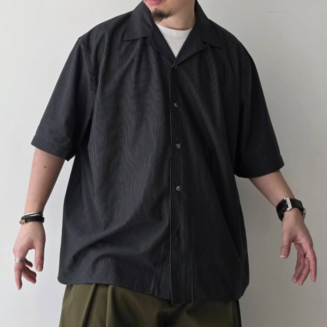 KANEMASA PHIL / 46G Stripe Ether Shirt (Black)