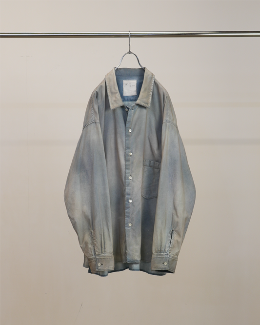 ANCELLM / Brushstroke Aging Shirt (Indigo)