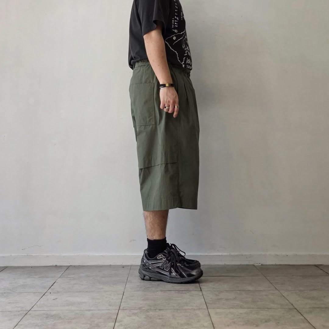 NONNOTTE / Pleat Dock Shorts Trousers (Mulled Basil)