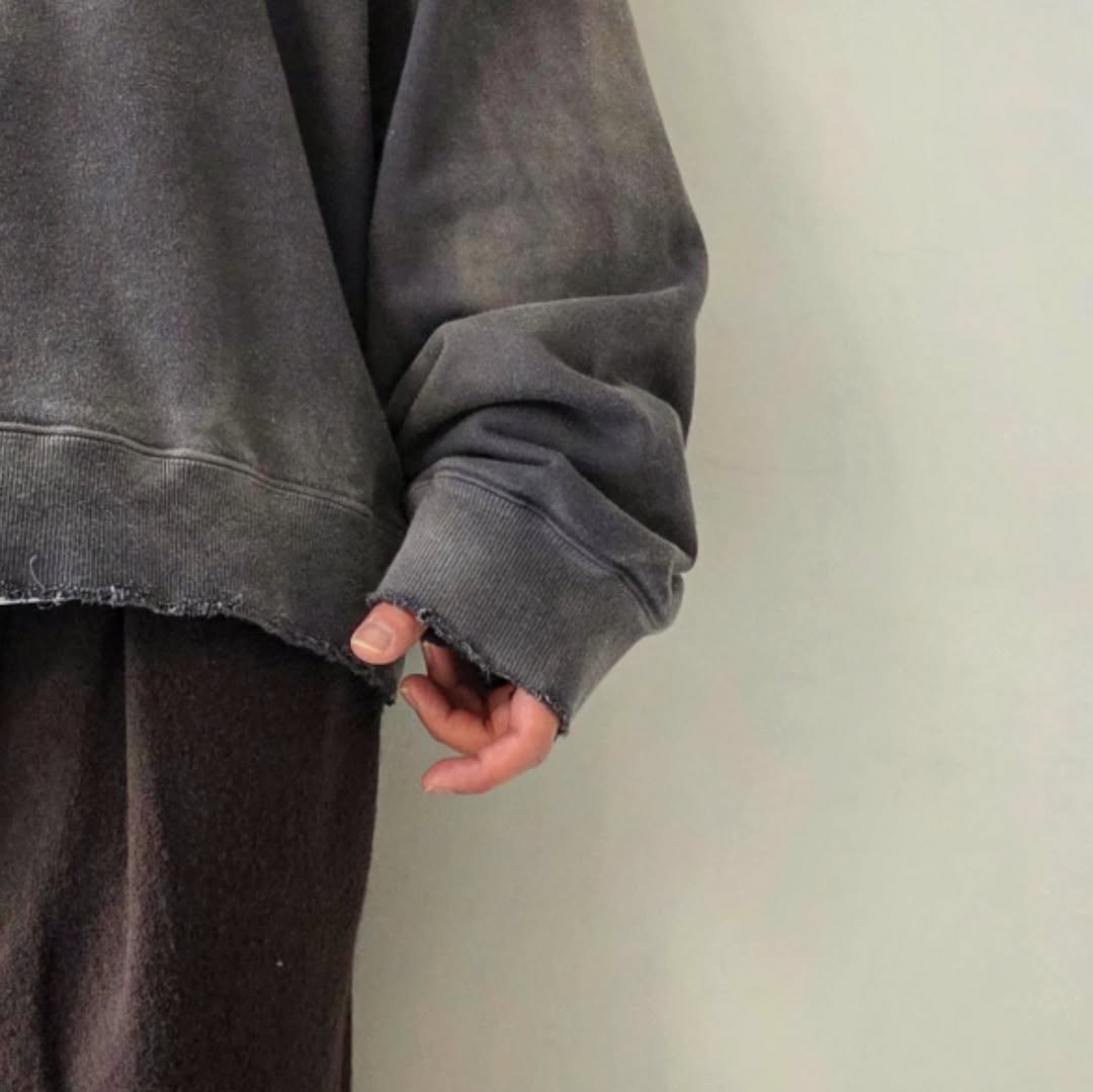 ANCELLM / Unevenness Sweat Shirt (Black)