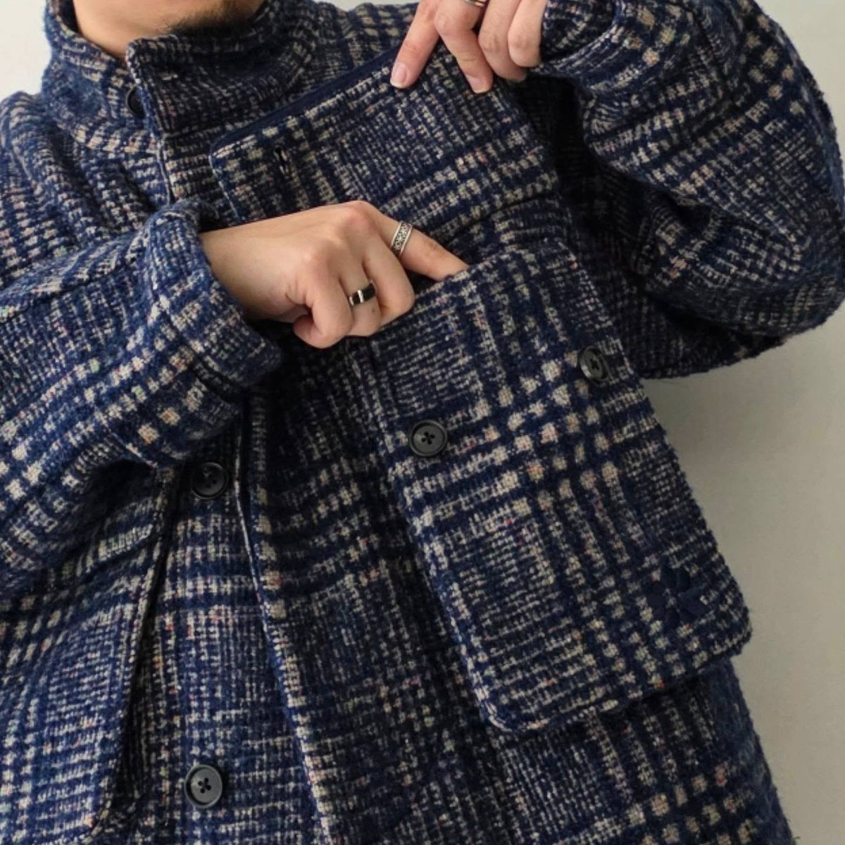 GANDER / Wool Peveril Jacket (Blue Check)