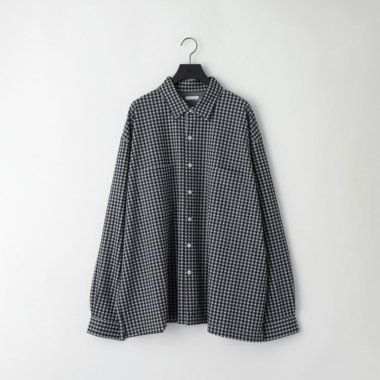 KANEMASA PHIL / 36G Wool Check Balise Shirt (Black White)
