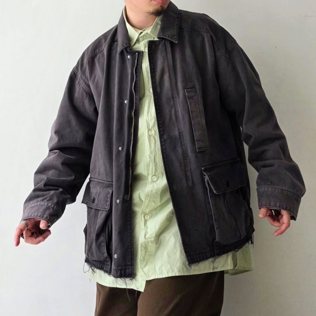 ANCELLM / Highcount Drill Aging Jacket (Black)