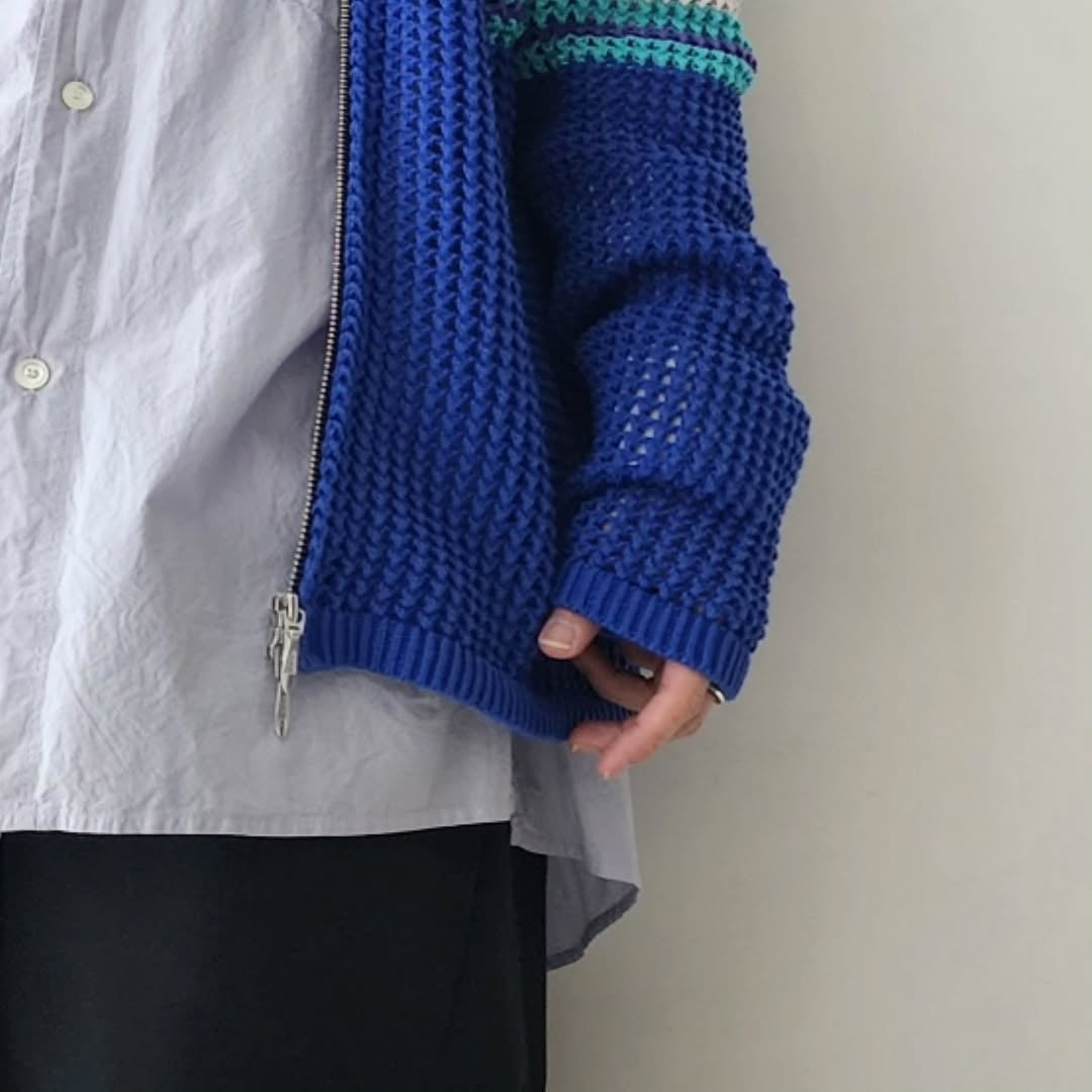 THE JEAN PIERRE / Zip Mesh Knit Shirt