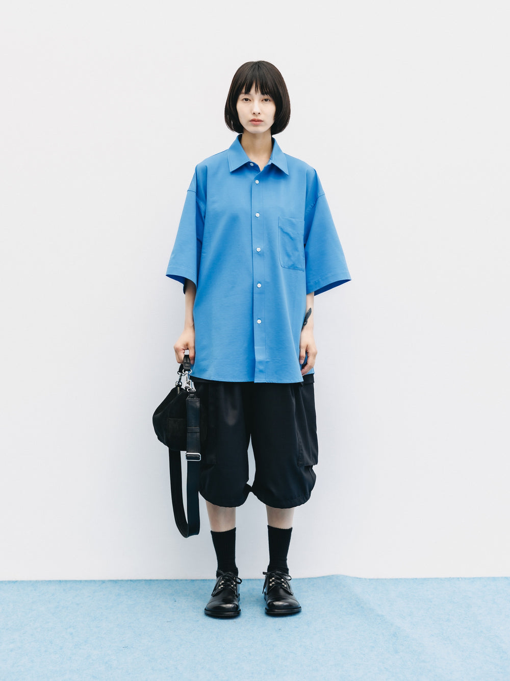 CLESSTE / 46G Knit Everyday S/S Shirt (Sax Blue)