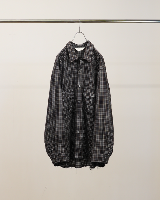 ANCELLM / Nel Check Over Work Shirt (Navy)