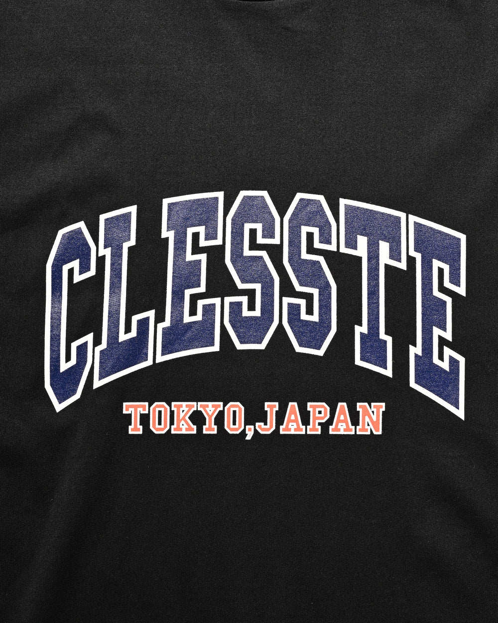 CLESSTE / College Logo Print Massive T-Shirt With Drawstrings (Black)
