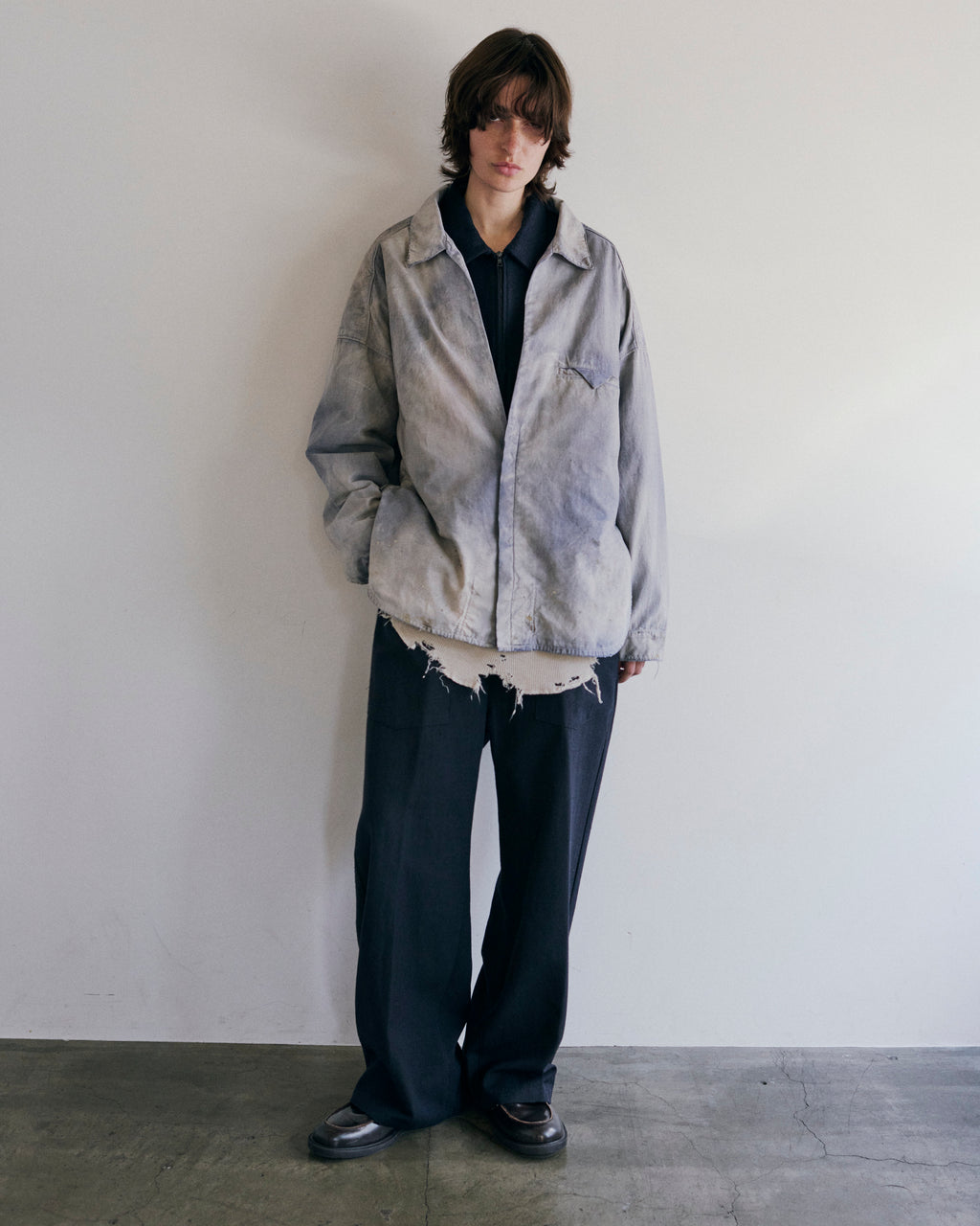 ANCELLM / Aging Chambray Long Shirt