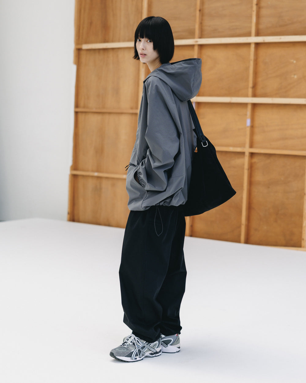 CLESSTE / Packable City Anorak Parka (Gray Mini Graph Check)