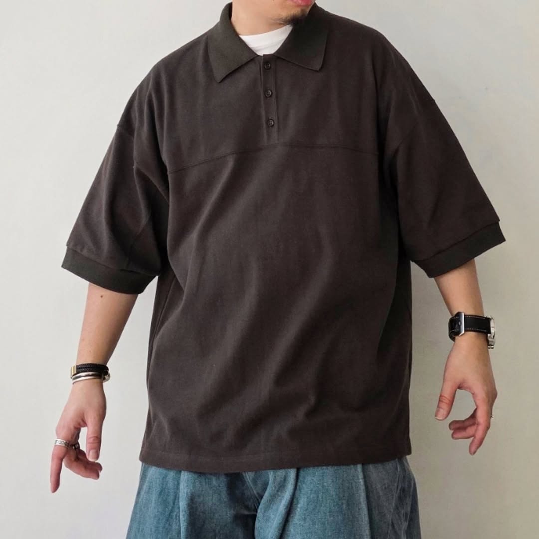 ANCELLM / Football S/S Polo (Brown)