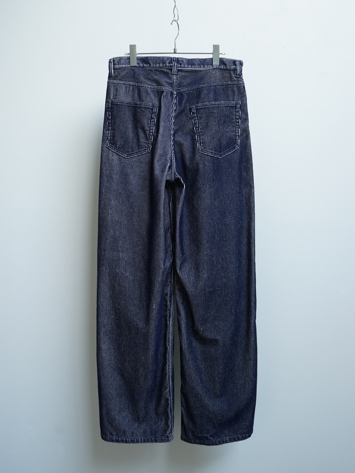 REVERBERATE / Flocky Corduroy Pants - Wide (Light Grey x Navy)