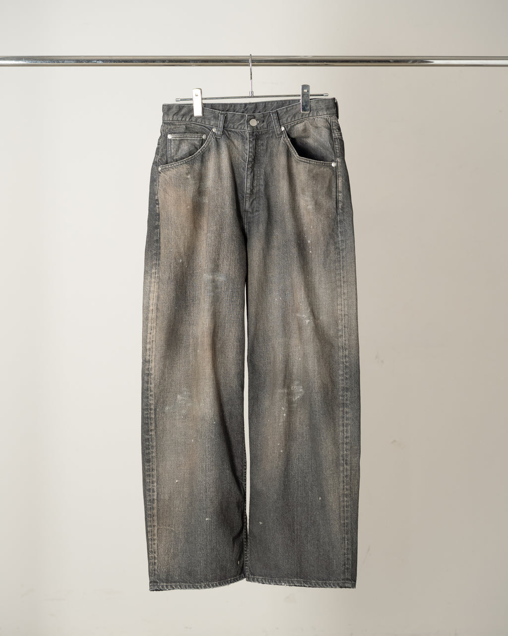 ANCELLM / Straight Wide Denim Pants (Black)