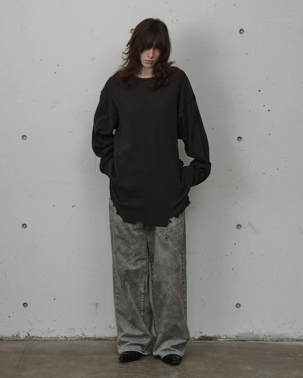 ANCELLM / Chino Wide Slacks (Black)