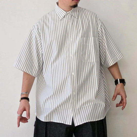 CLESSTE / Thick/Thin Stripe 46G Knit Everyday S/S Shirt (White Stripe)