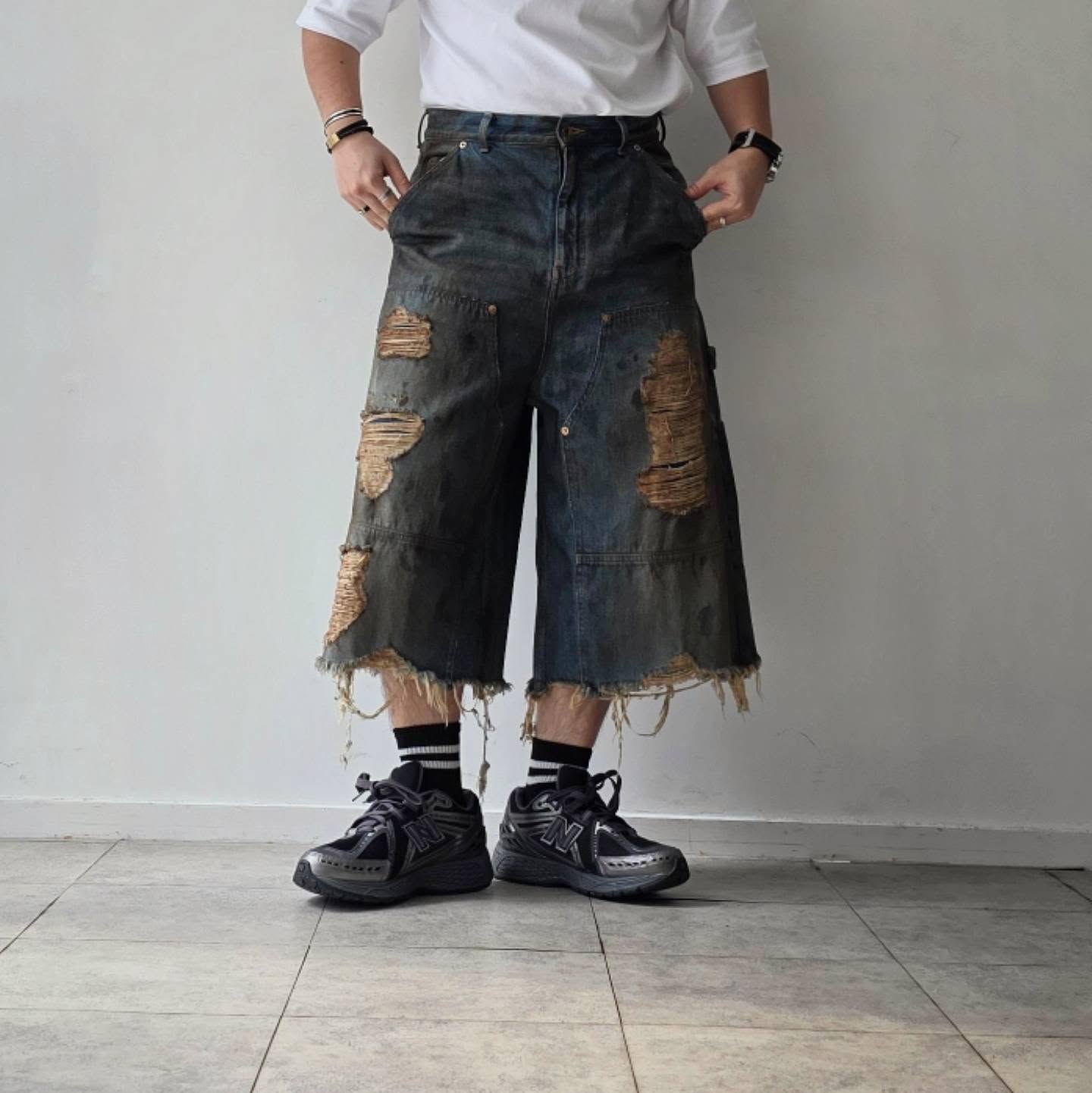 DISCOVERED / Double Knee Denim Shorts (Indigo)
