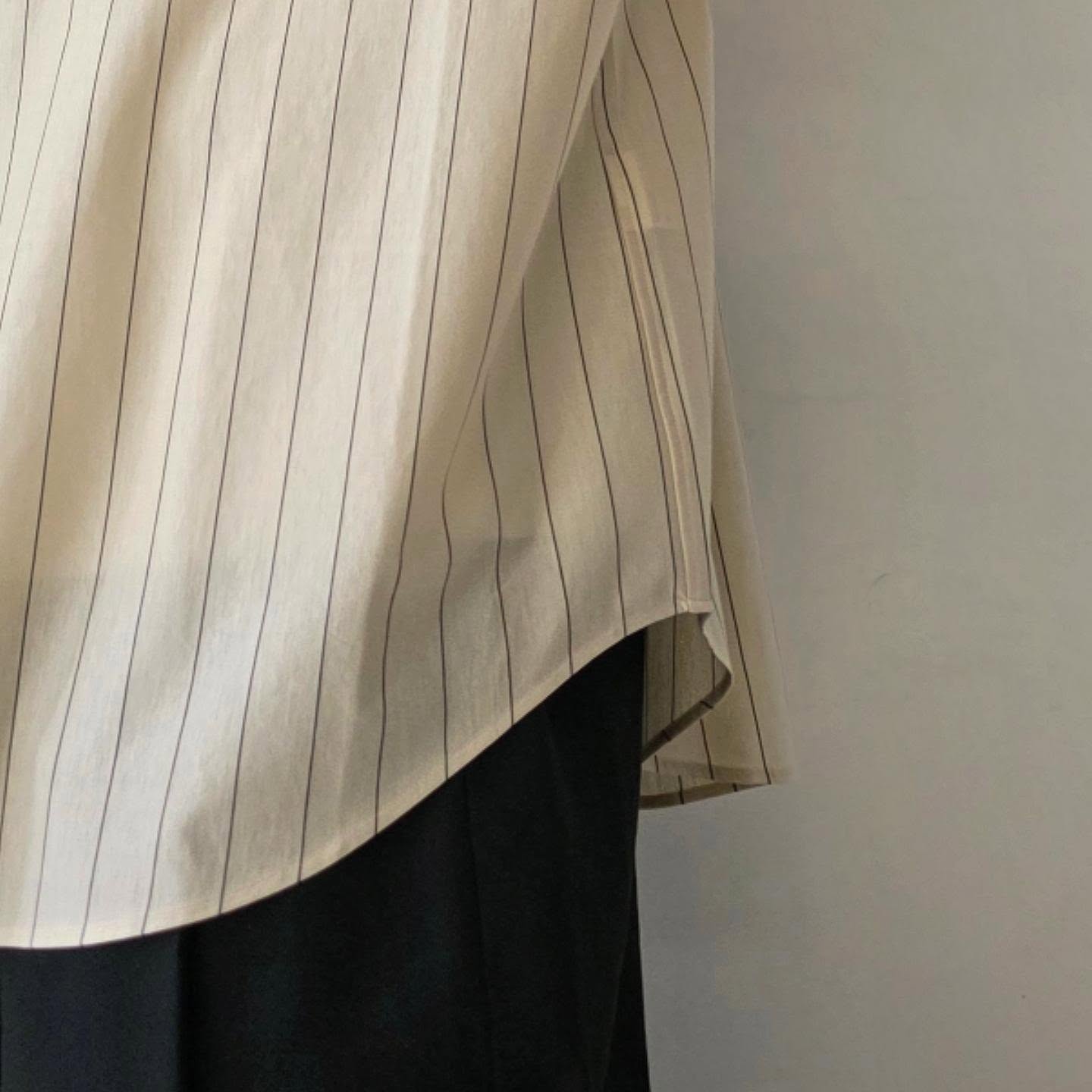 KANEMASA PHIL / 46G Atmosphere Stripe Shirt (Beige Navy)