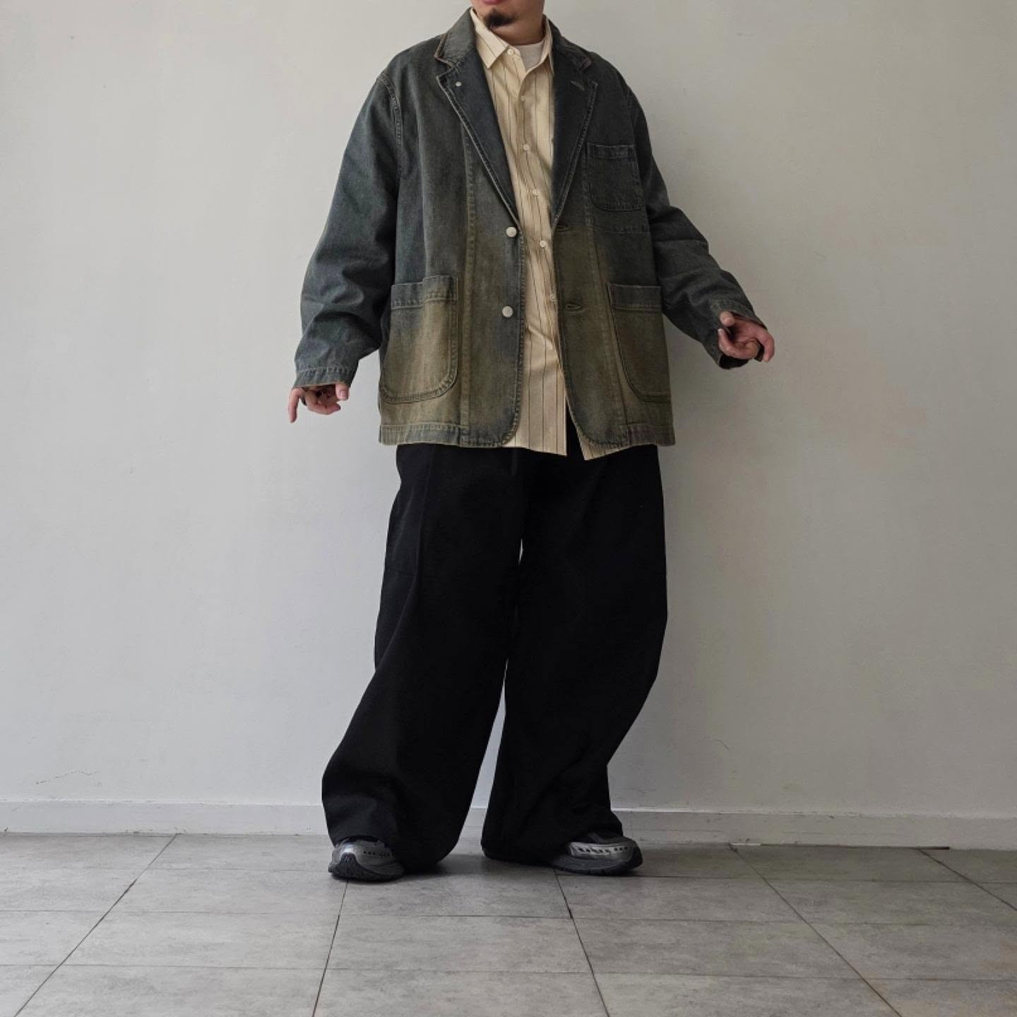 CLESSTE / Vintage Dyed Selvedge Denim City Worker Tailored Jacket (Vintage Beige)