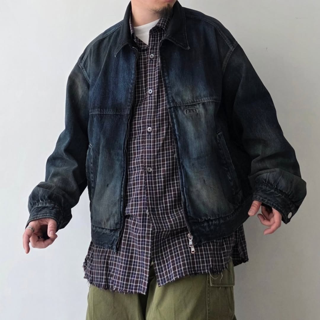ANCELLM / Denim Zipup Jacket (Black)