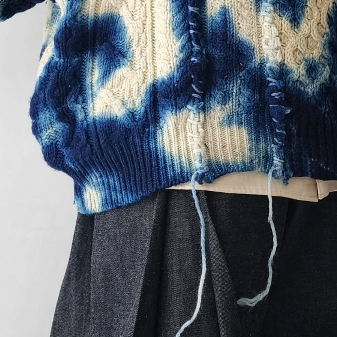 DISCOVERED / Tie Dye Fisherman Wide Knit (A) (Night)