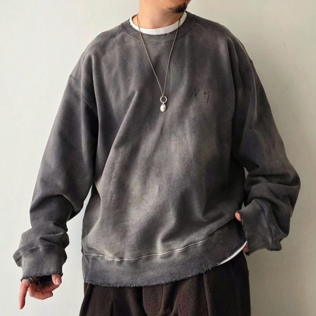 ANCELLM / Unevenness Sweat Shirt (Black)