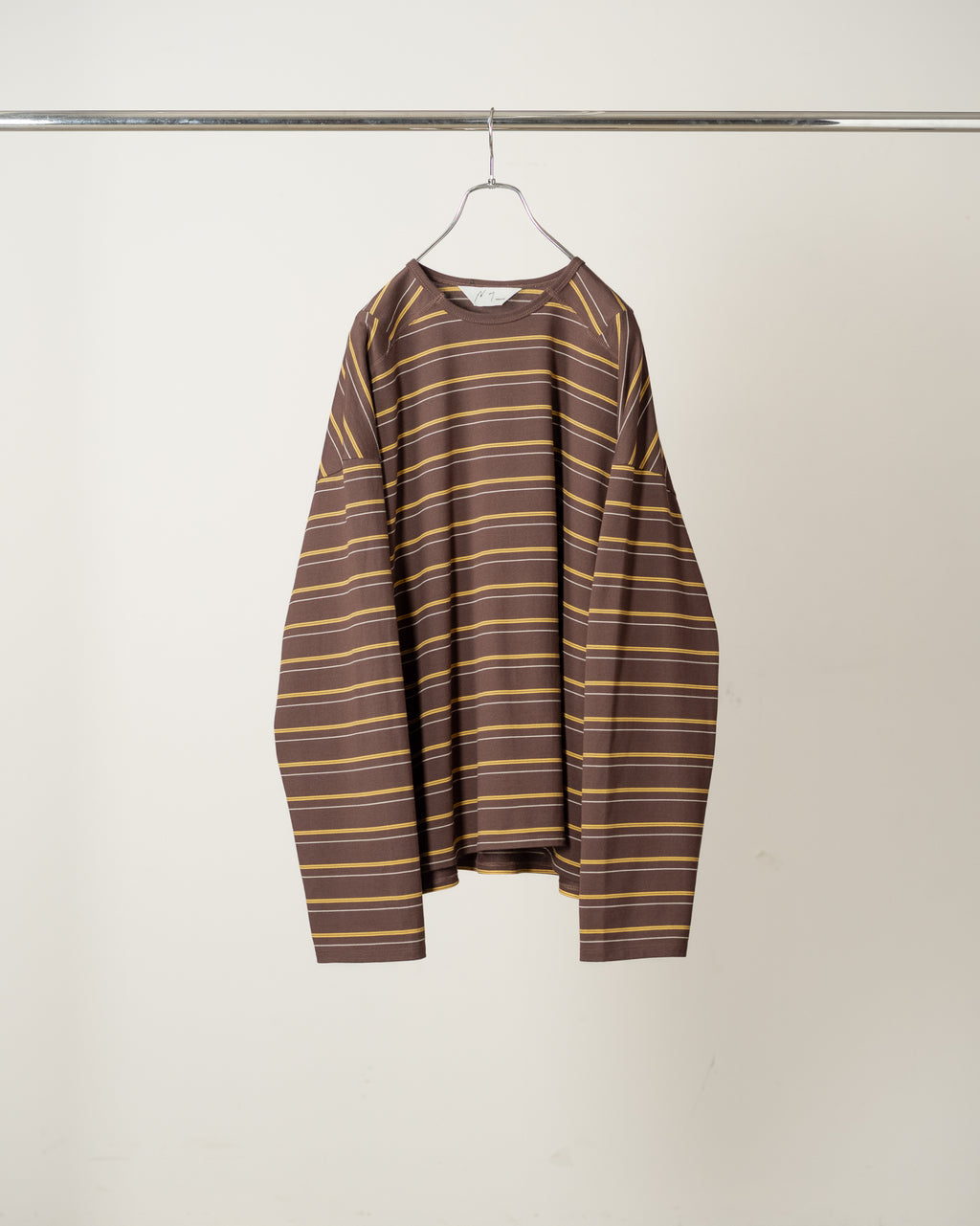 ANCELLM / Border LS T-Shirt (Marron)