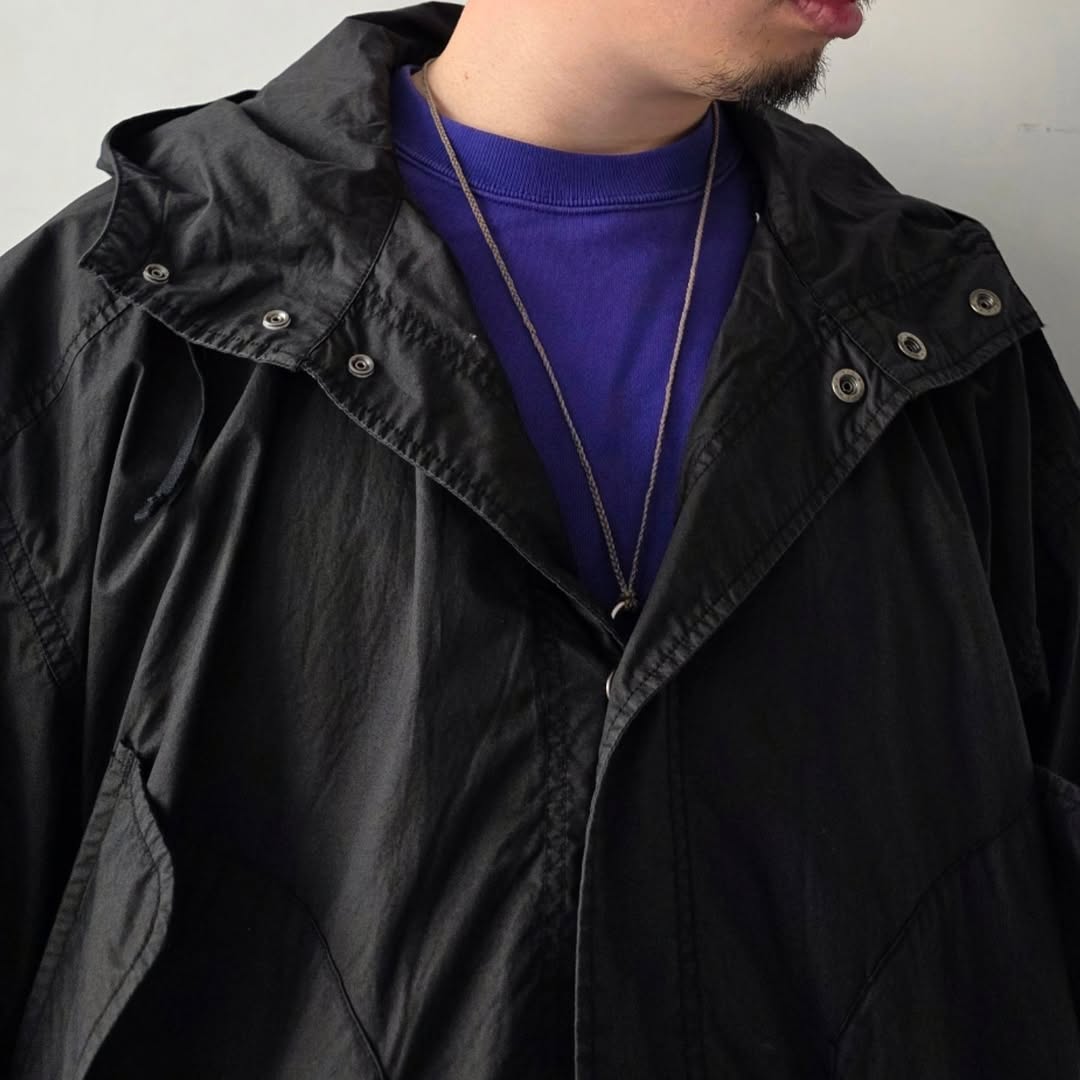 ANCELLM / Hooded Field Shirt Jacket (Black)