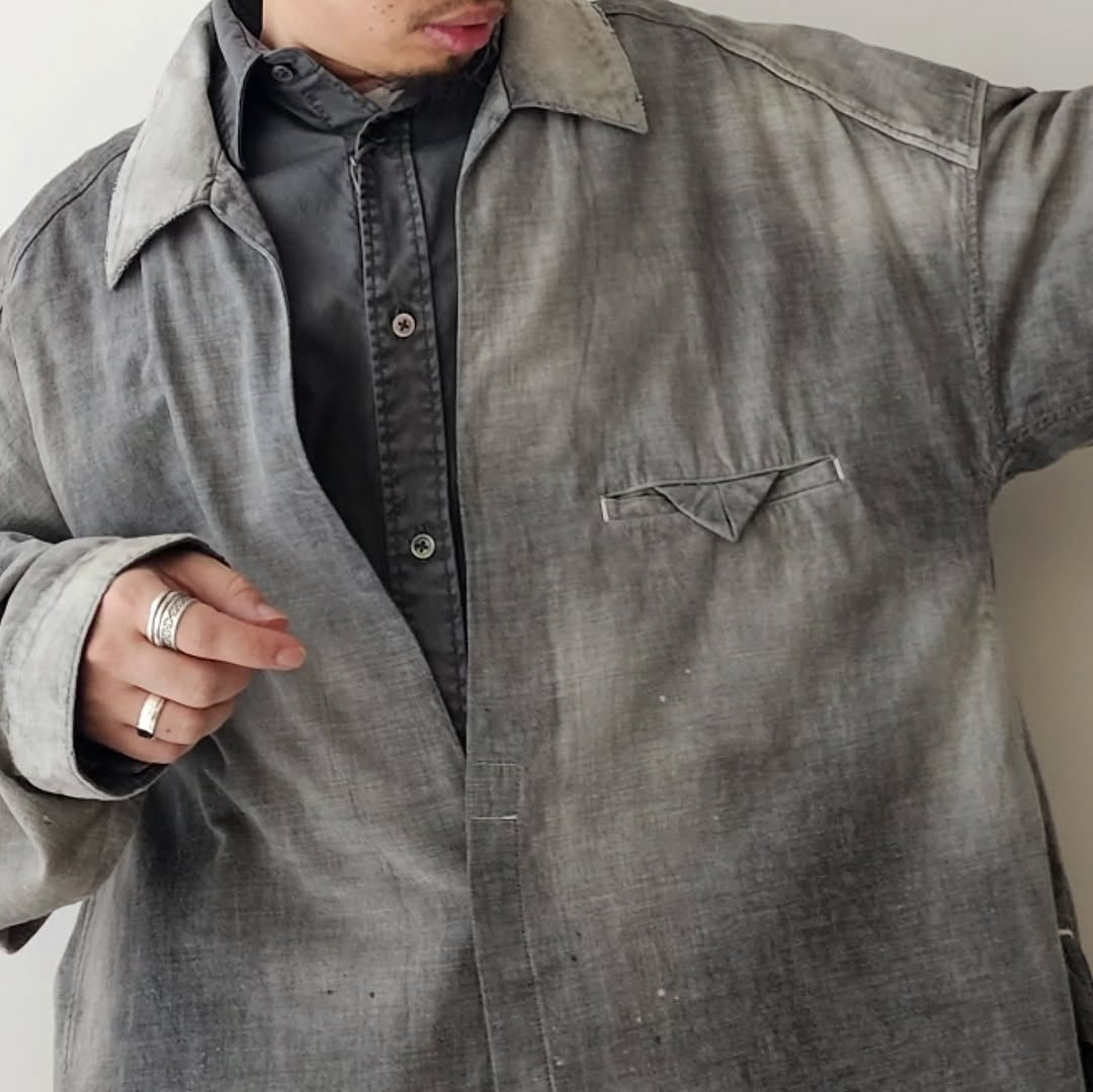 ANCELLM / Aging Chambray Long Shirt