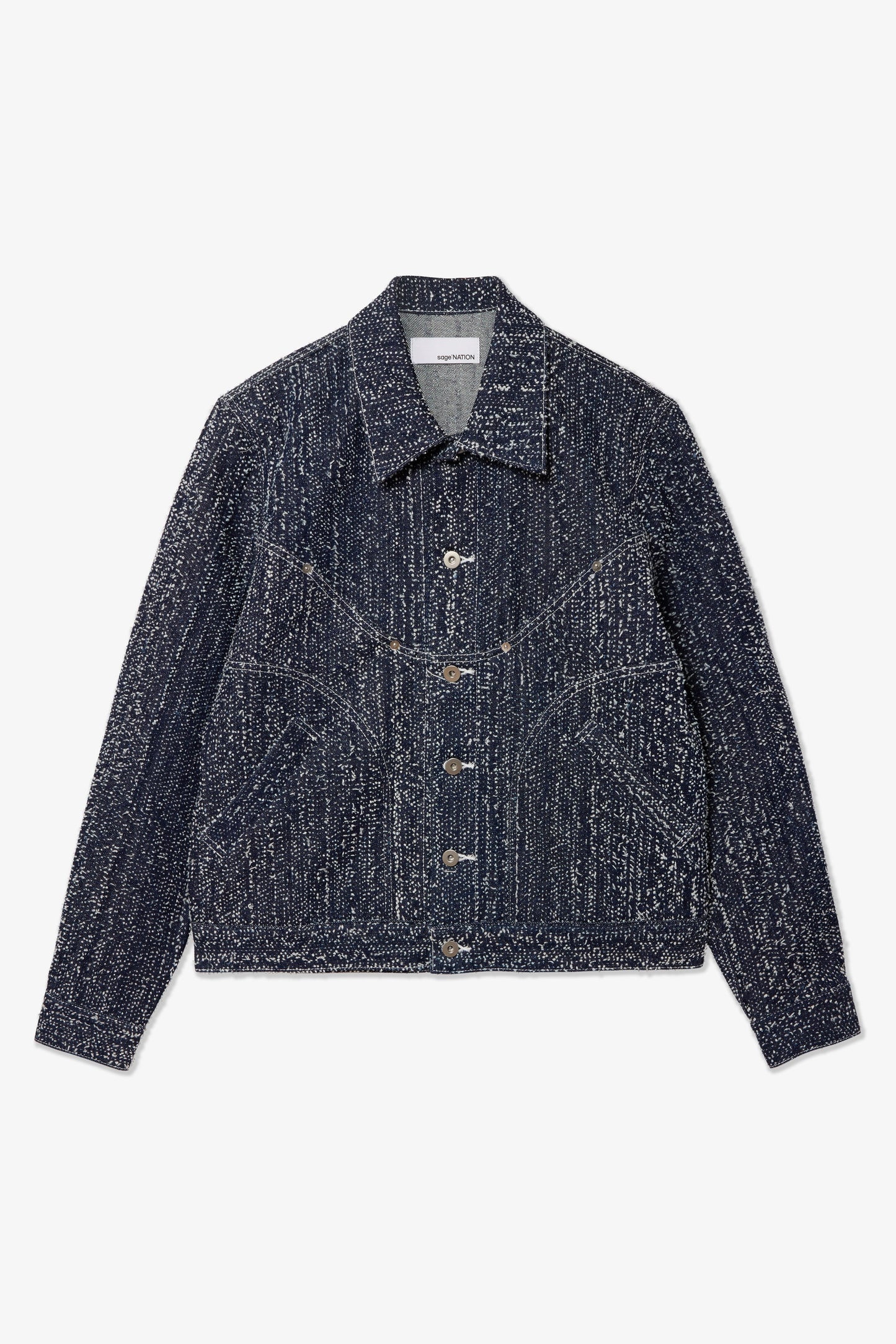 SAGE NATION / Denim Jiji Jacket - Indigo Snow Nep