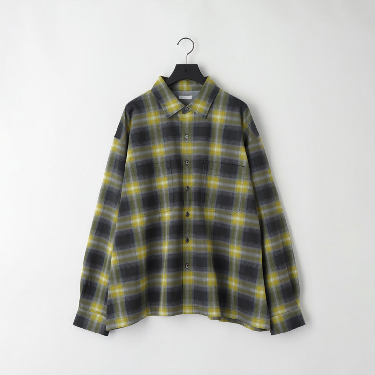 KANEMASA PHIL / 28G Ombre Check Balise Shirt (Charcoal Yellow)